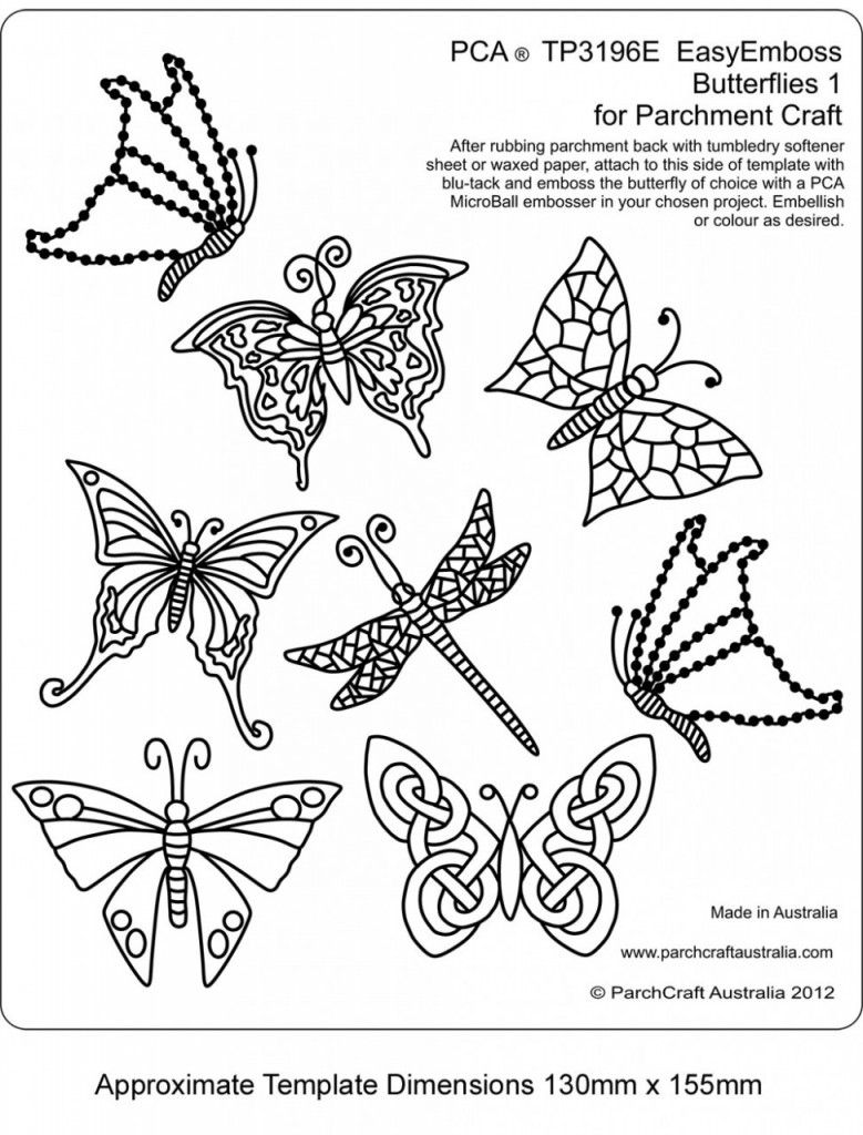 TP3196E EMBOSSING Easy Emboss Butterflies 1 - Parchment Worldwide