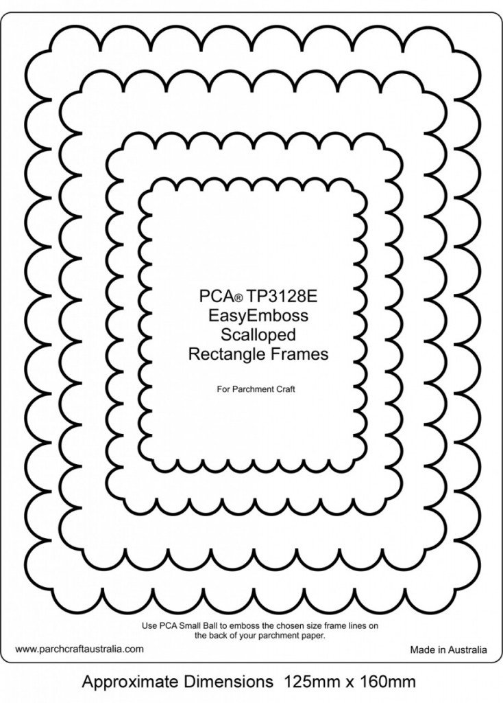 TP3128E EMBOSSING Easy Scalloped Rectangle Frames Parchment Worldwide